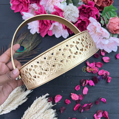 Vriksham Golden Pichwai Basket-Off White-Parrot Design-RG263