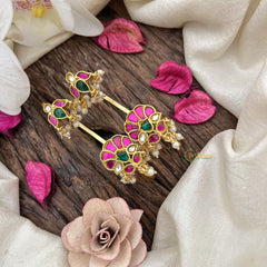 Vriksham Traditional Temple Jadau Stud & Ear Cuffs Bugadi With Pearls-G19994