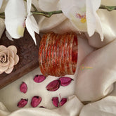 Vriksham Dual Tone Rain Drop Glass Bangle-Off White & Red-Set of 12-G15815