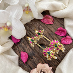 Vriksham Traditional Temple Jadau Stud & Ear Cuffs Bugadi With Pearls-G19994