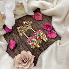 Vriksham Traditional Temple Jadau Stud & Ear Cuffs Bugadi With Pearls-G19994