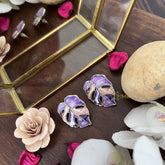 Vriksham Purple Shade Leaf Shape Stud Earring-G17729