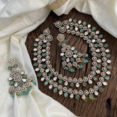 Precious 2 White & Aqua Green Layered Victorian Diamond - VV1355