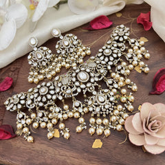 Unique Victorian Diamond White Neckpiece-VV1870