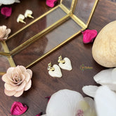 Vriksham Unique White Heart Shape Earring-G17745