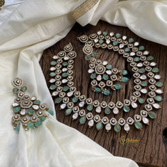 Precious 2 White & Aqua Green Layered Victorian Diamond - VV1355