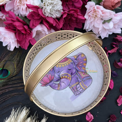 Vriksham Golden Pichwai Basket-White-Elephant Design-RG264