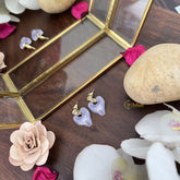 Vriksham Unique Purple Heart Shape Earring-G17746