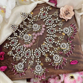 Light Pink Victorian Diamond Pendant Choker Short Neckpiece -VV875