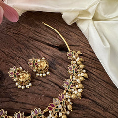 Premium Guttapusalu Hasli Choker-Lotus-G7394