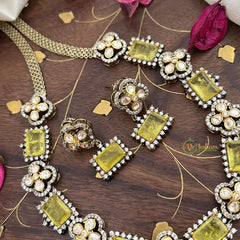 Elegant Yellow Victorian Diamond Neckpiece-VV1775