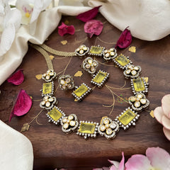 Elegant Yellow Victorian Diamond Neckpiece-VV1775