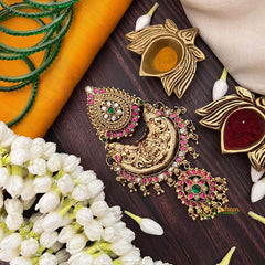 Lakshmi Kemp Chandbali 1 Gram Jad Billai-Gold Bead-Vriksham-G22582