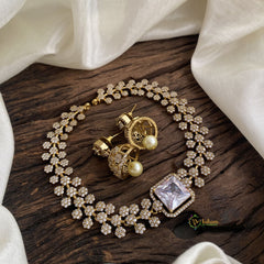 White Victorian Diamond High Neck Choker - VV1352