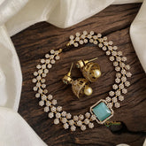 Green Victorian Diamond High Neck Choker - VV1353