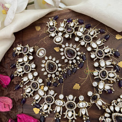 Premium Purple Victorian Diamond Neckpiece-VV1862