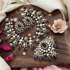 Premium Purple Victorian Diamond Neckpiece-VV1862