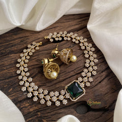 Dark Blue Victorian Diamond High Neck Choker - VV1350