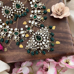 Premium Green Victorian Diamond Neckpiece-VV1881