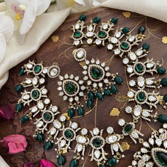 Premium Green Victorian Diamond Neckpiece-VV1881