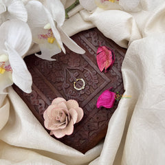 Vriksham Ira – Gold-Plated CZ Septum Ring-White-G20012