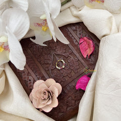 Vriksham Ira – Gold-Plated CZ Septum Ring-White Red-G20013