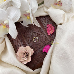 Vriksham Ira – Gold-Plated CZ Septum Ring-White Red & Green-G20014