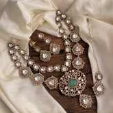 Premium Turquoise Victorian Diamond Neckpiece - VV1388