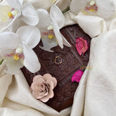 Vriksham Ira – Gold-Plated CZ Septum Ring-Red-G20015