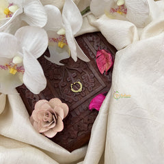 Vriksham Ira – Gold-Plated CZ Septum Ring-Red-G20015