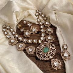 Premium Turquoise Victorian Diamond Neckpiece - VV1388