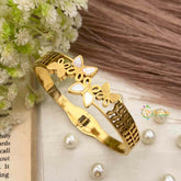 Vriksham Enchanted White Butterfly Charm Open-Style Bracelet-G21884