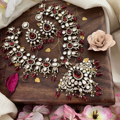 Premium Red Victorian Diamond Neckpiece-VV1882