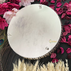 Vriksham Silver Pichwai Tray-Lotus Design-White-RG180