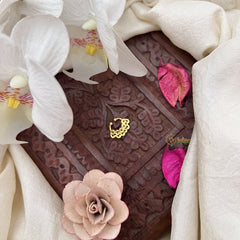 Vriksham Antique Gold Work Septum Ring-White-G20019