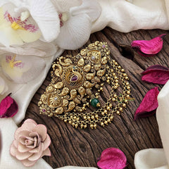 Vriksham Designer Peacock Motif Gold Look Alike Hair Clip-Gold Drop-G20563