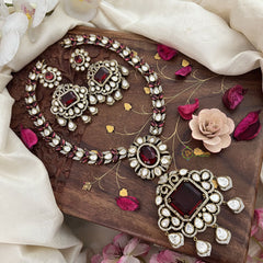 Red Victorian Diamond Short Neckpiece -VV1205