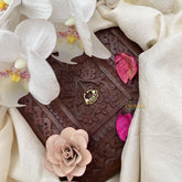 Vriksham Antique Gold Work Septum Ring-Red White & Green-G20018