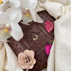 Vriksham Antique Gold Work Septum Ring-Red White & Green-G20018