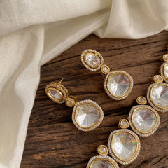 White Mossanite Victorian Diamond High Neckpiece - VV1376