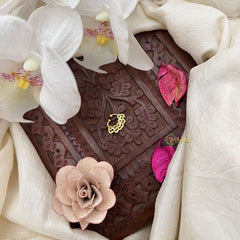 Vriksham Antique Gold Work Septum Ring-Red White & Green-G20018