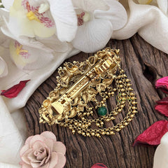 Vriksham Designer Peacock Motif Gold Look Alike Hair Clip-Gold Drop-G20563