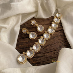 White Mossanite Victorian Diamond High Neckpiece - VV1376