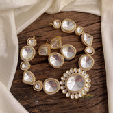 Lavish Mossanite Victorian Diamond High Neckpiece - White - VV1378