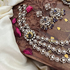 Layered Lakshmi Victorian Diamond Neckpiece -Purple -VV1890