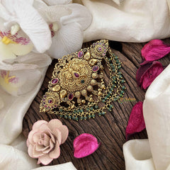 Vriksham Elegant Peacock Gold Look Alike Hair Clip-Red Green-Green Drop-G20564