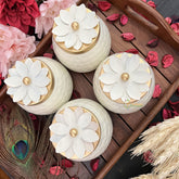 Vriksham White Metal Jar Big (Pack of 4)-RG174