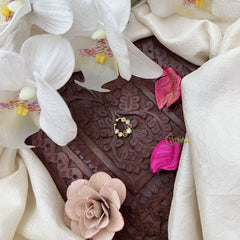 Vriksham Gold-Plated Diamond-Stone Septum Ring-Red White-G20009