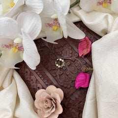 Vriksham Gold-Plated Diamond-Stone Septum Ring-Red Green & White-G20008