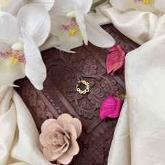 Vriksham Gold-Plated Diamond-Stone Septum Ring-Red Green & White-G20008